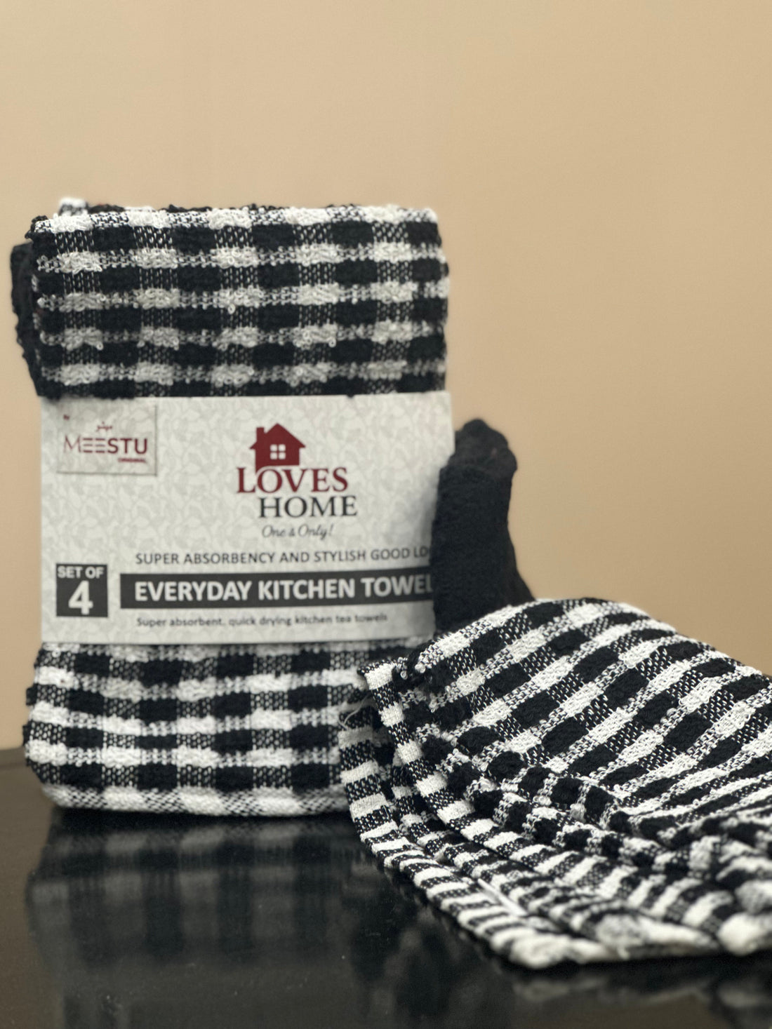 Black Kitchen Towel Set – 4 Pieces