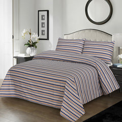 Blue/White Lining Cotton Bedsheet